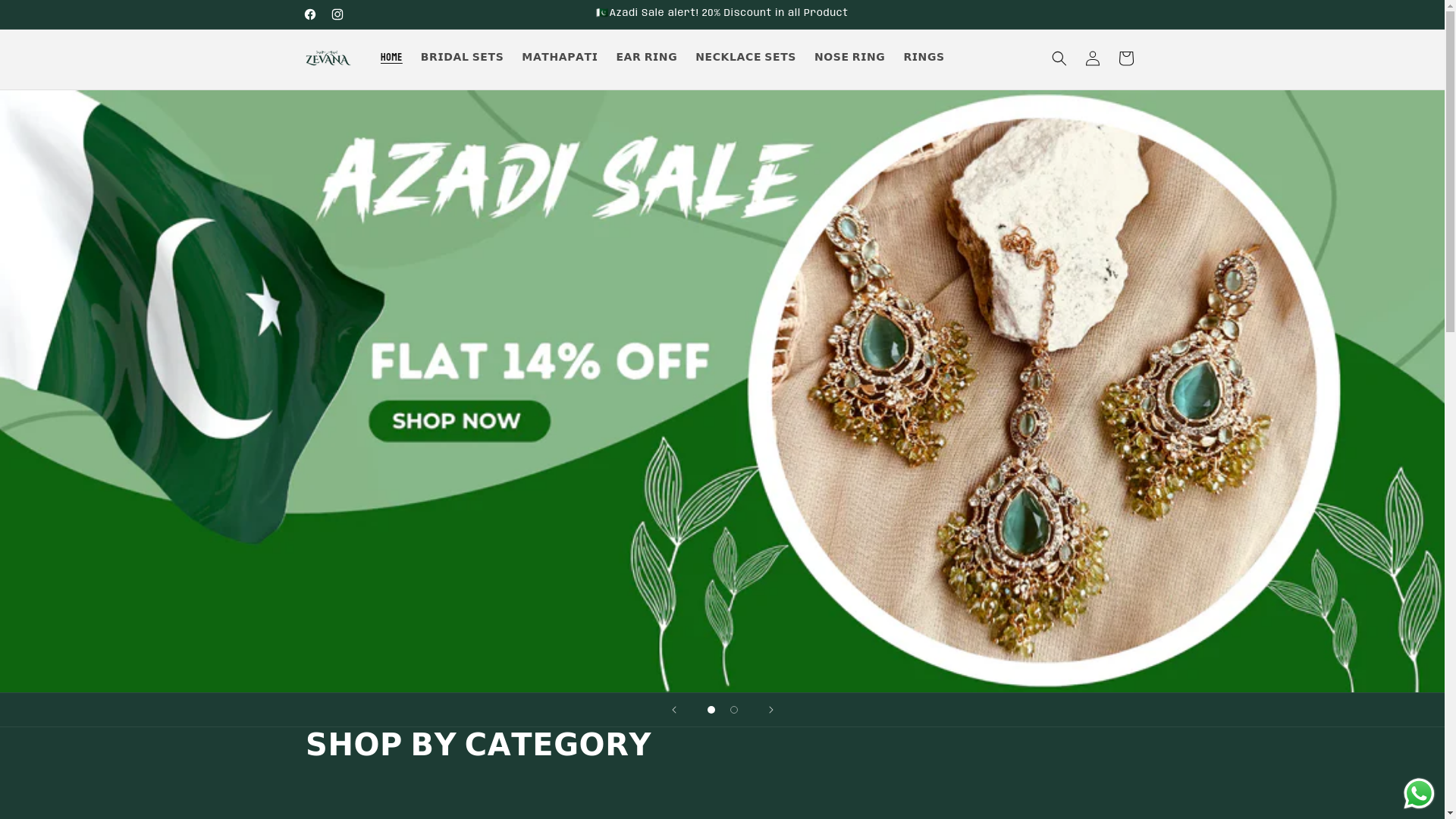 website screenshot of https://zevanacollection.com/