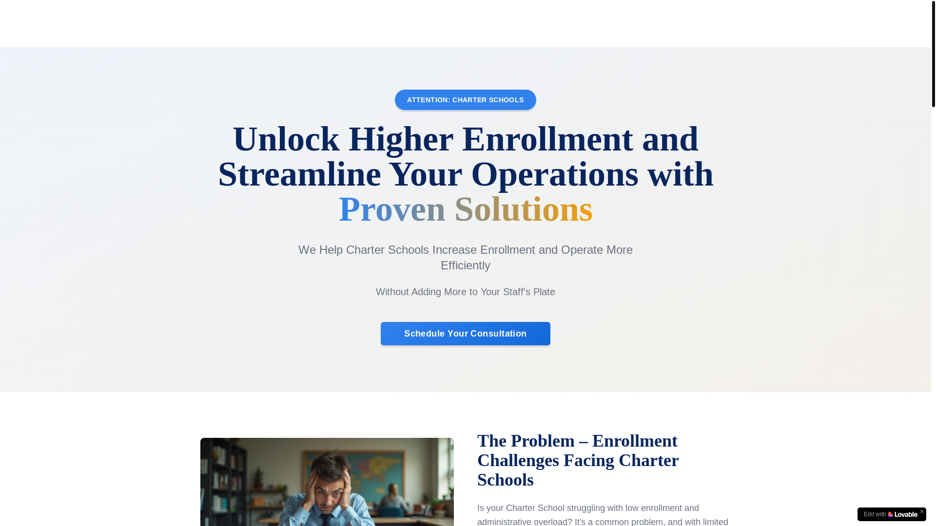 website screenshot of https://k12enrollmentexperts.org/