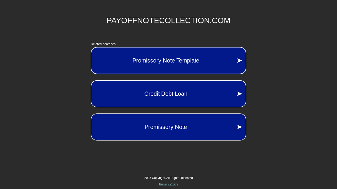 website screenshot of https://payoffnotecollection.com/