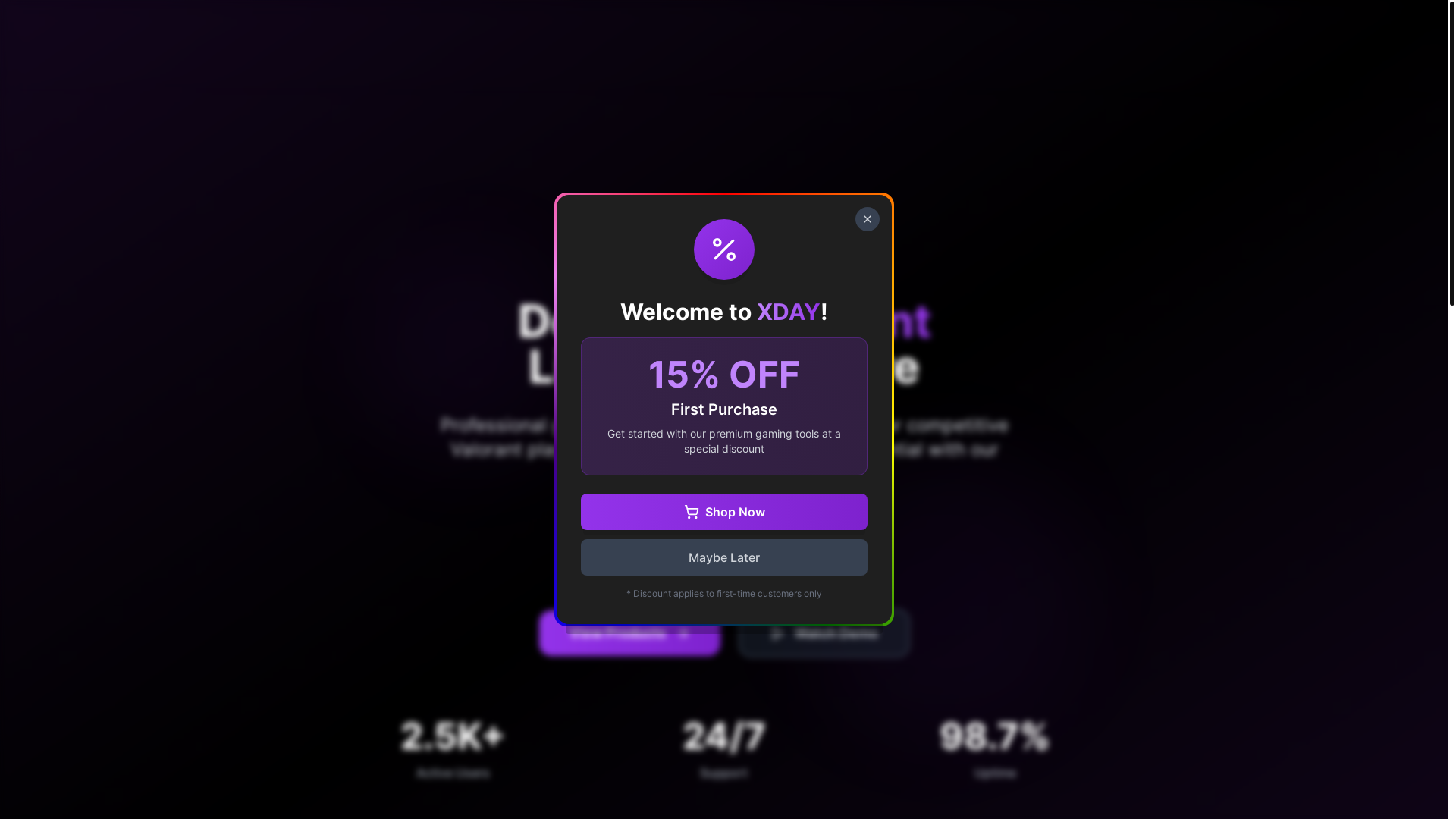 website screenshot of https://xdaycheat.com/