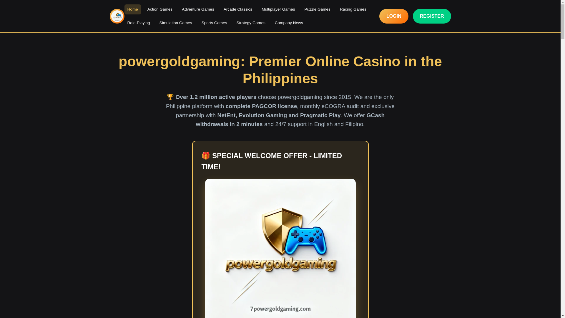 website screenshot of https://7powergoldgaming.com/