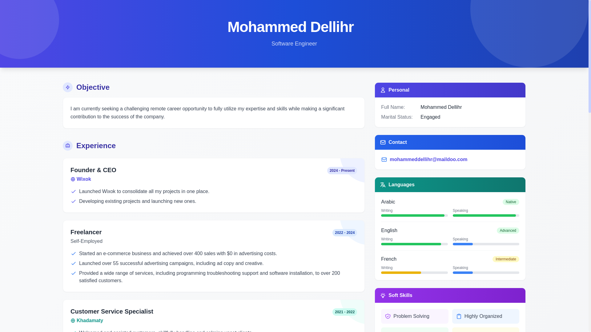 website screenshot of https://mohammeddellihr.pages.dev/