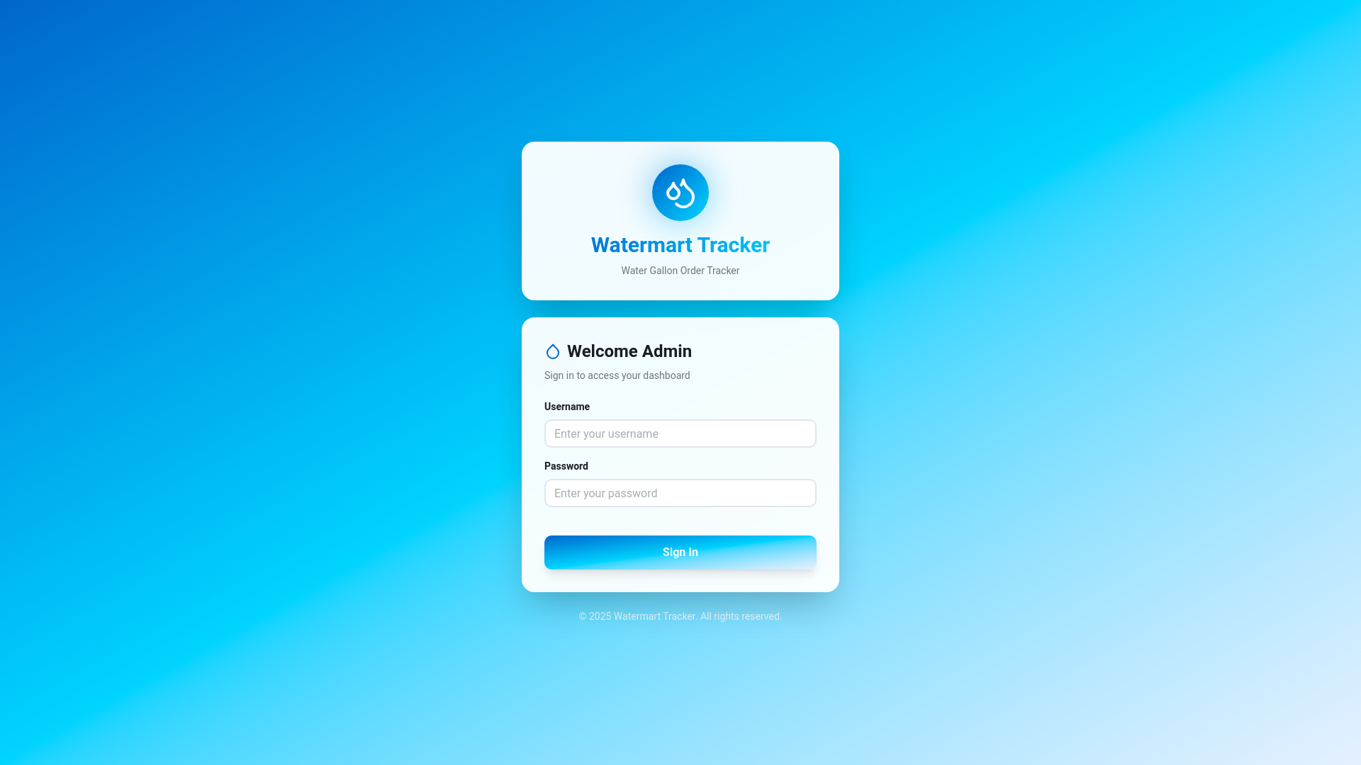 website screenshot of https://watermart-tracker-react.pages.dev/