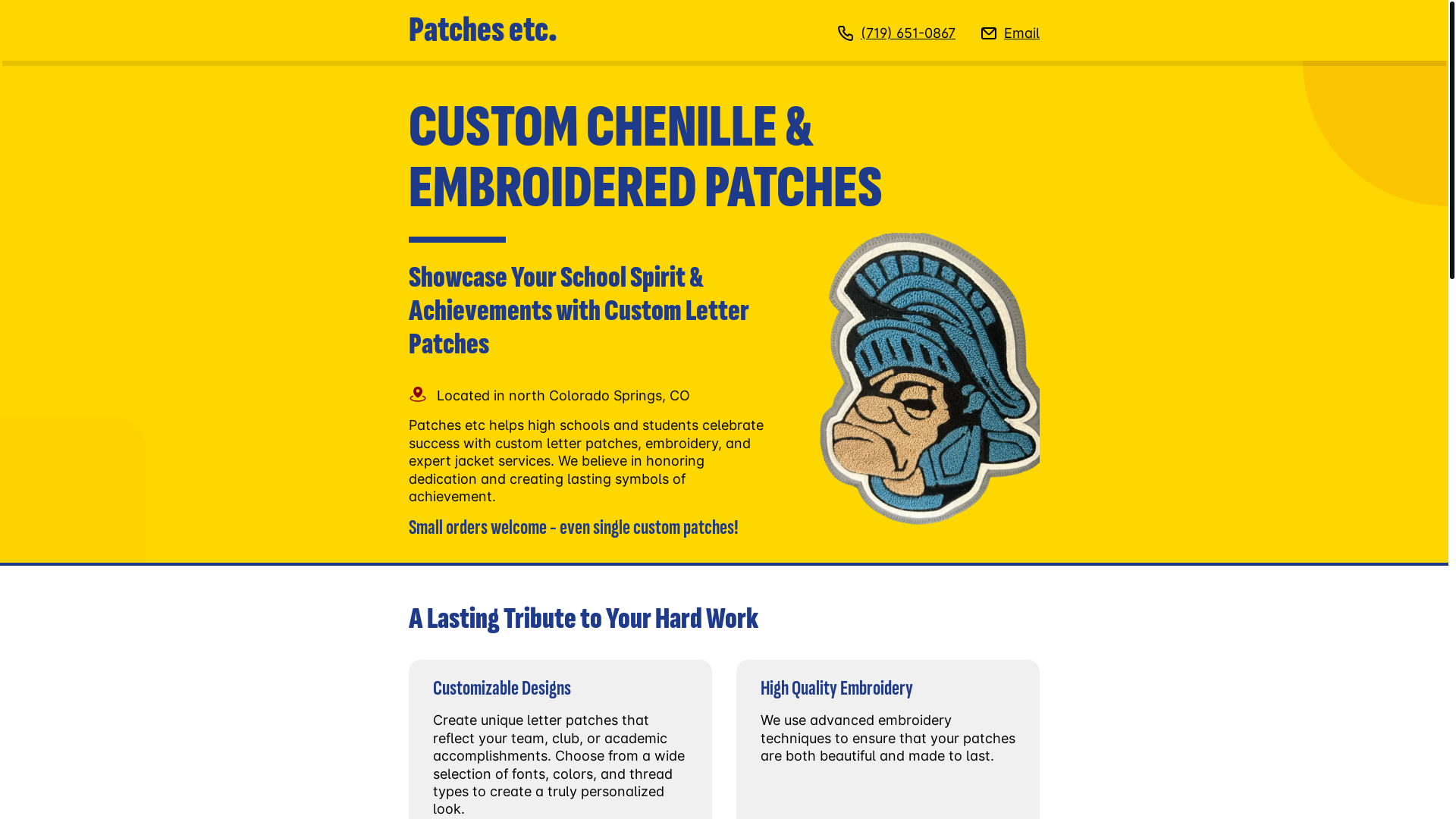 website screenshot of https://patches-etc.com/