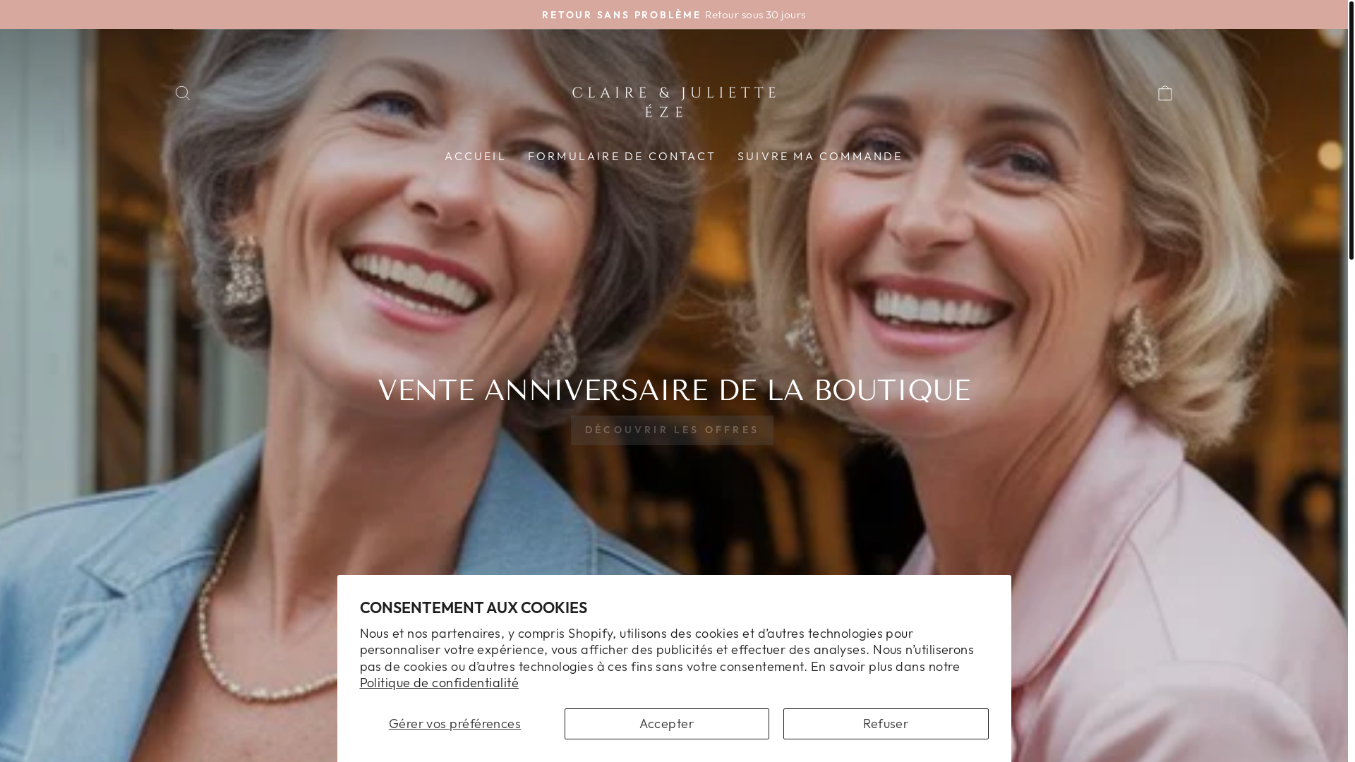 website screenshot of https://clairejuliette-eze.fr/