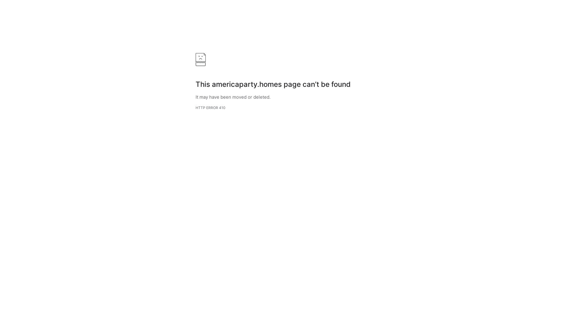 website screenshot of https://americaparty.homes/