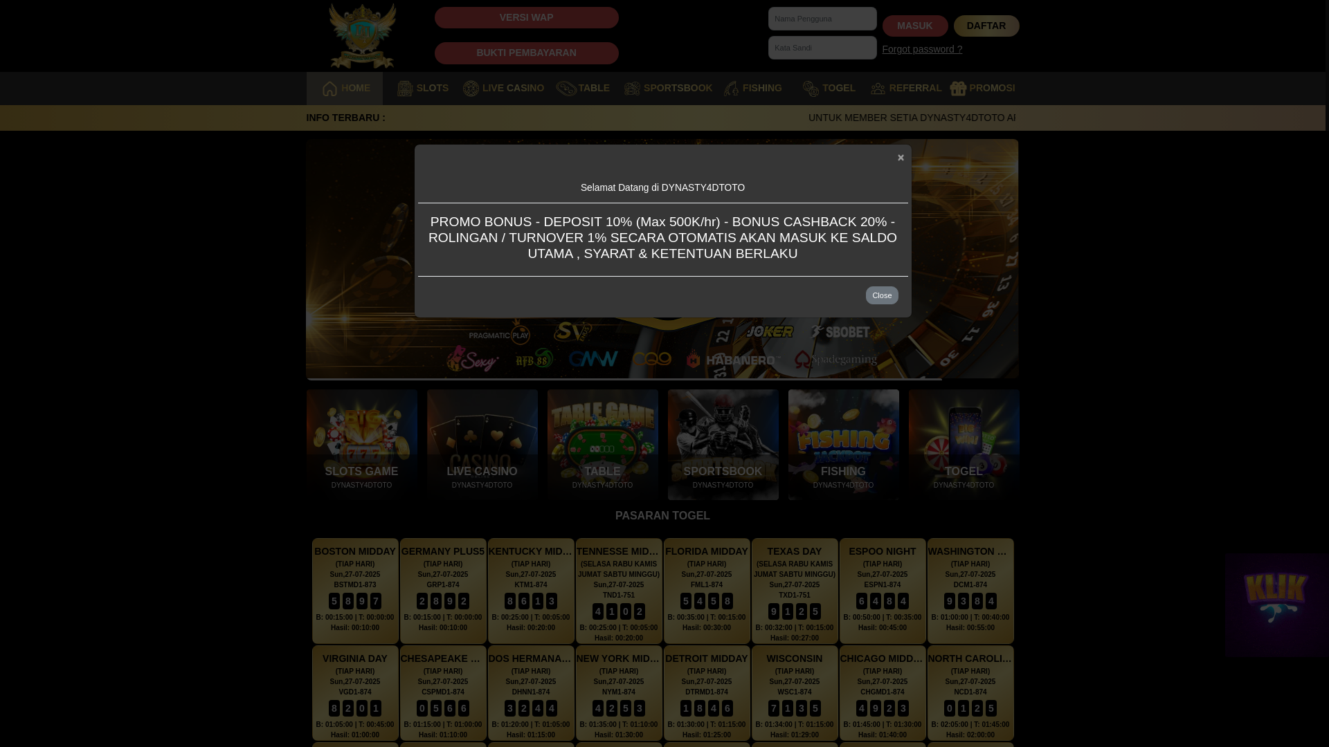 website screenshot of https://dynasty4dtotomenang.com/