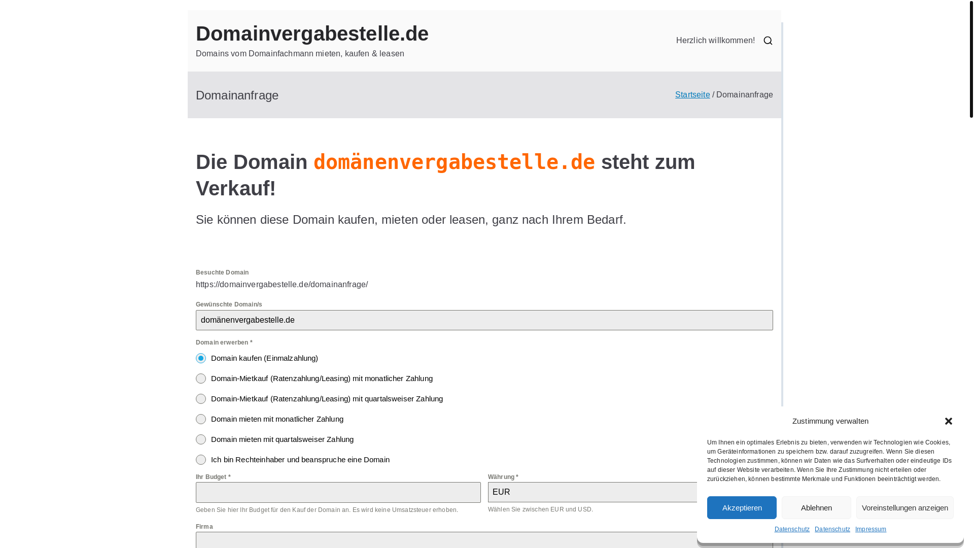 website screenshot of https://xn--domnenvergabestelle-iwb.de/