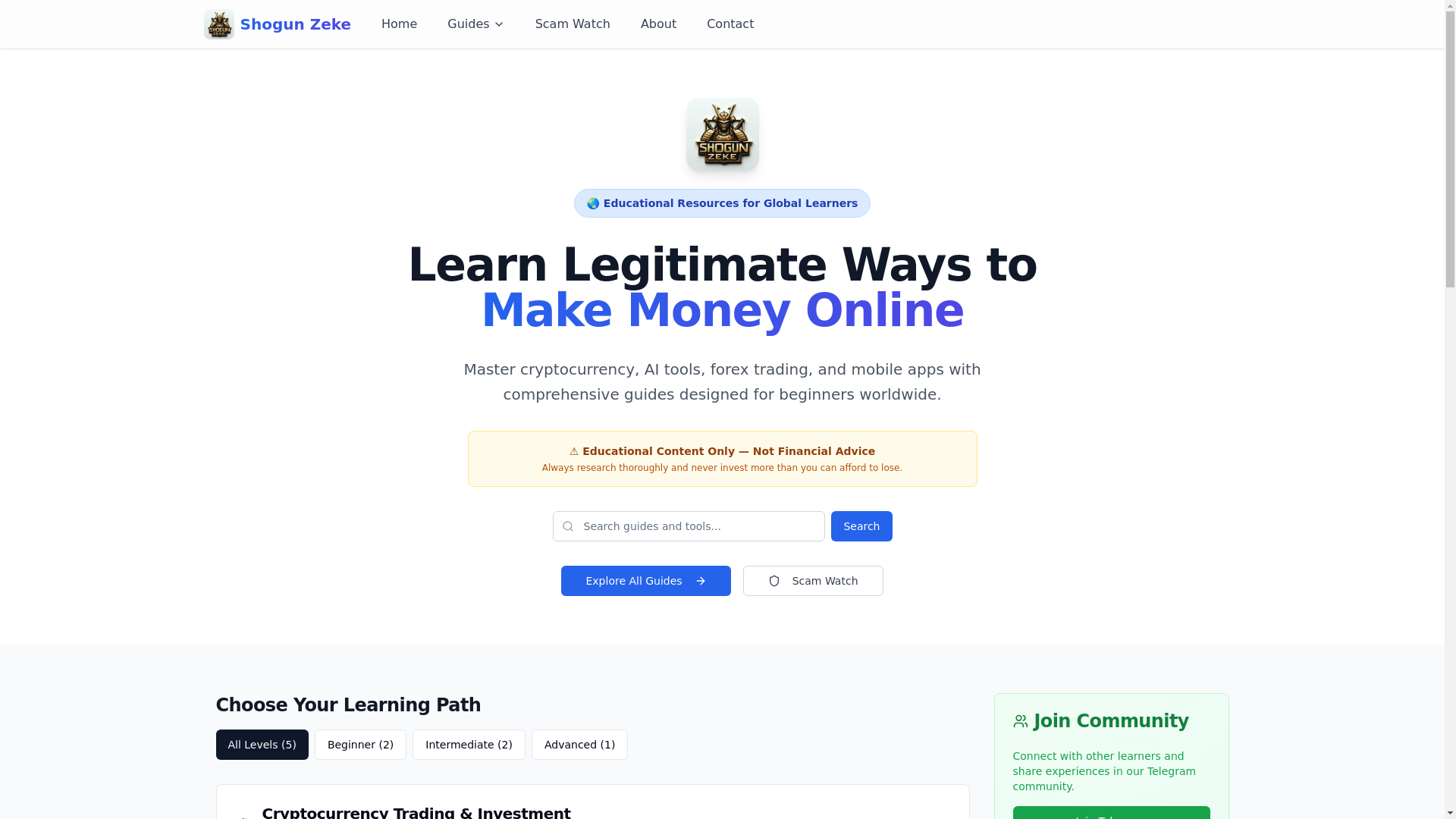 website screenshot of https://shogunzeke.pages.dev/