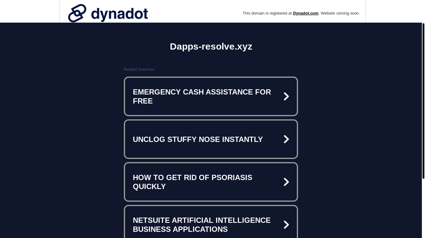 website screenshot of https://dapps-resolve.xyz/