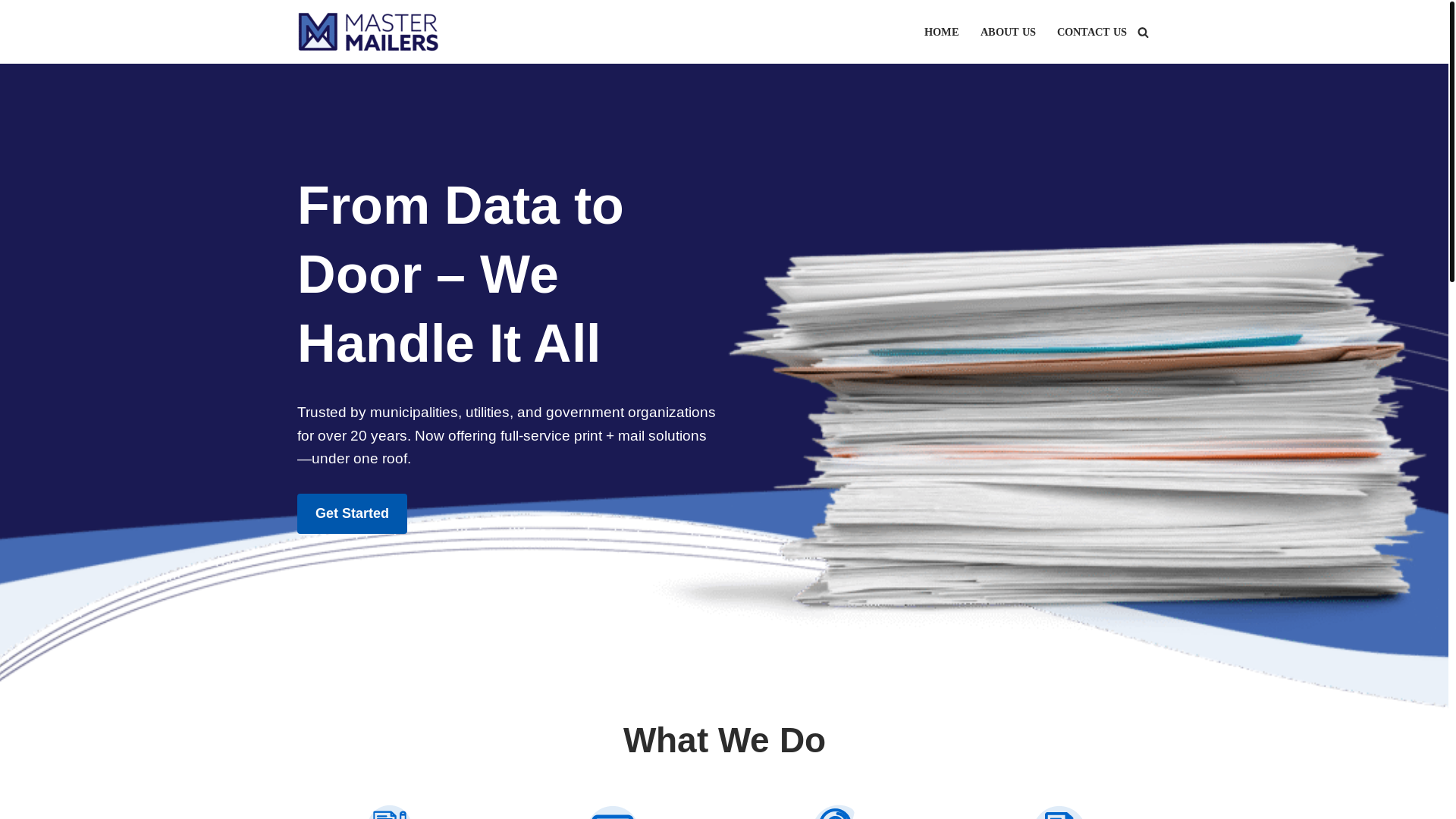 website screenshot of https://mastermailers.ca/