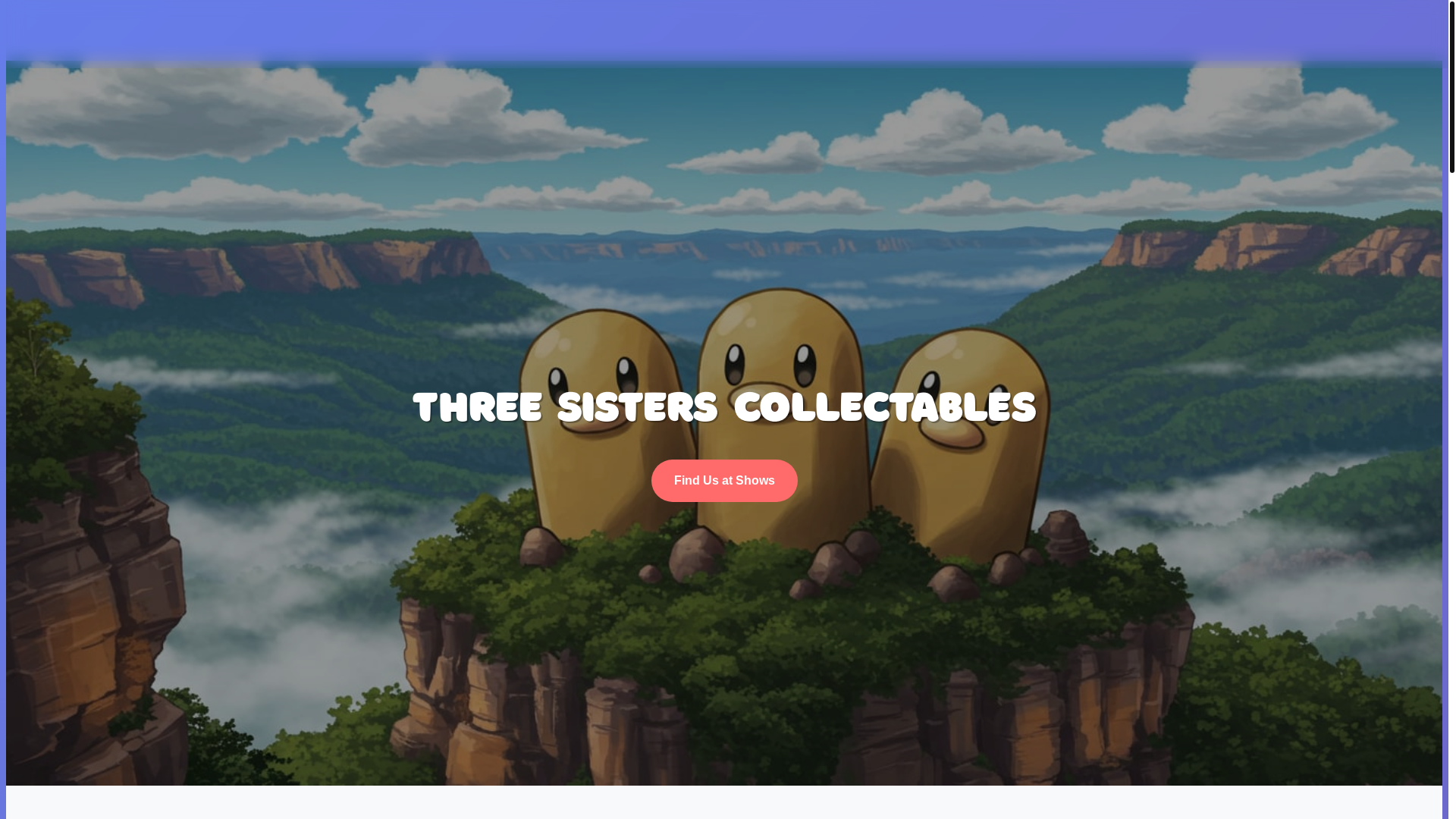 website screenshot of https://threesisterscollectables.com/