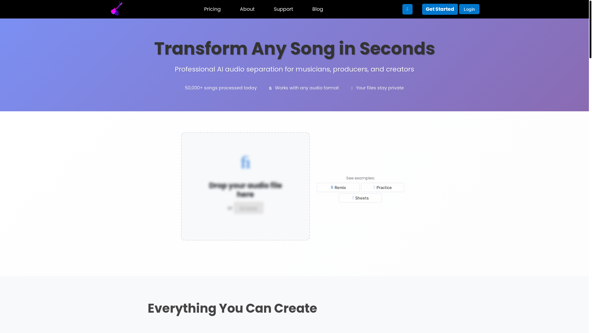 website screenshot of https://freemusicdemixer-com-private.pages.dev/