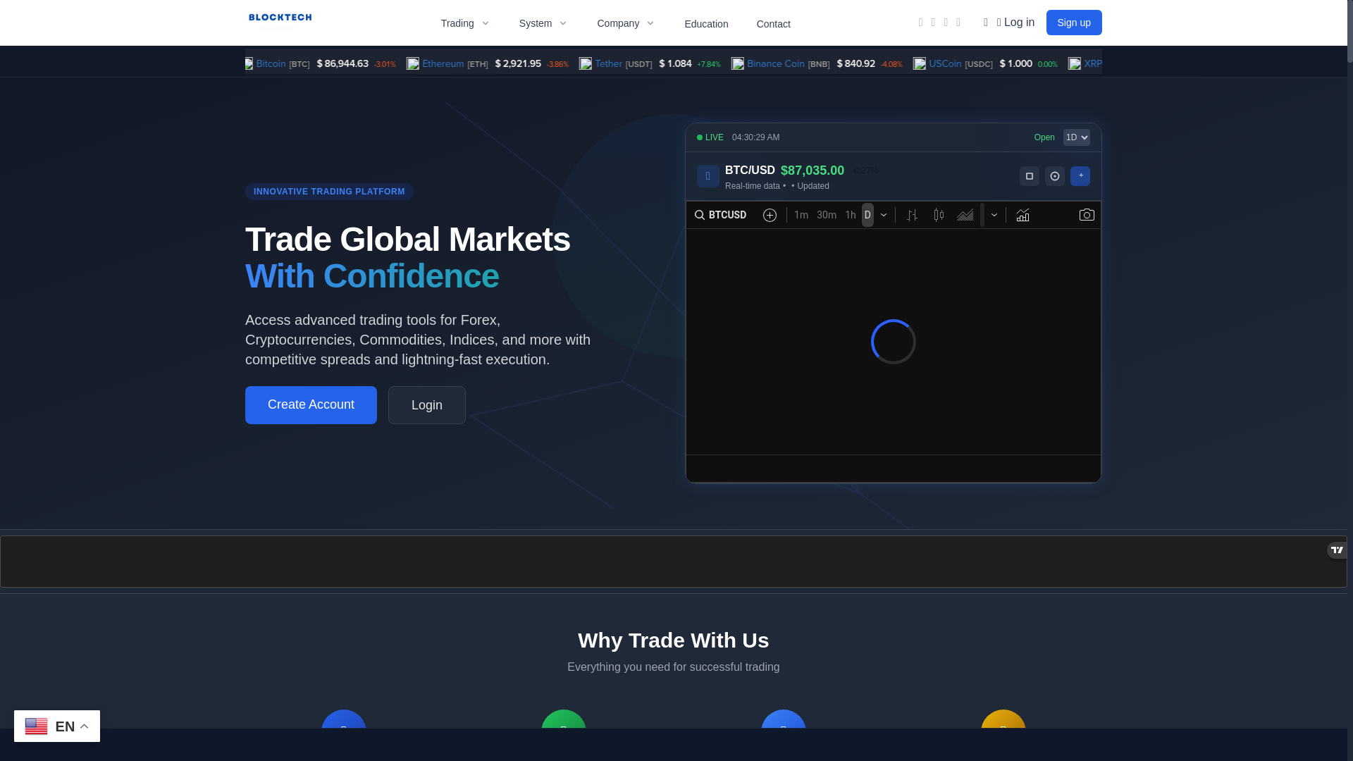 website screenshot of http://blockstechmarkets.in/