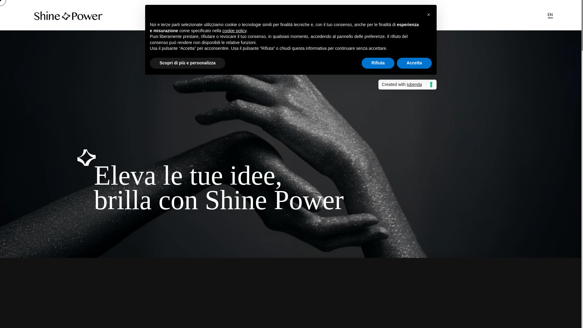 website screenshot of https://shinepower.it/
