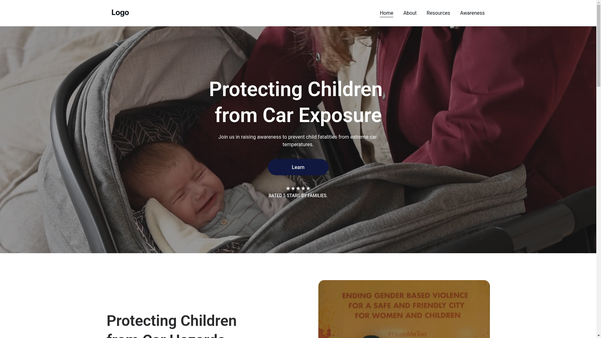 website screenshot of https://theheartinthebackseat.org/