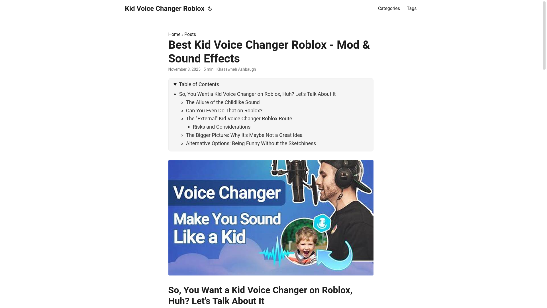 website screenshot of https://kid-voice-changer-roblox.pages.dev/