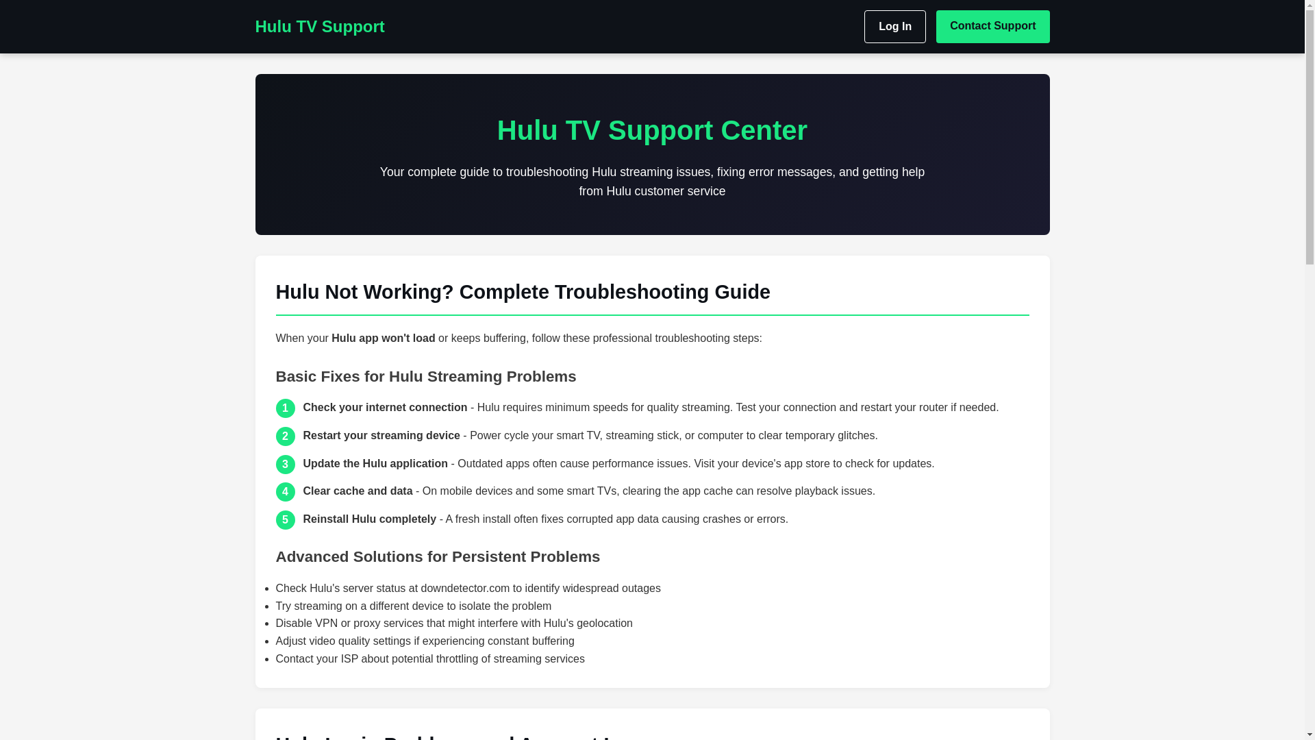 website screenshot of https://hulu-tv-support.pages.dev/