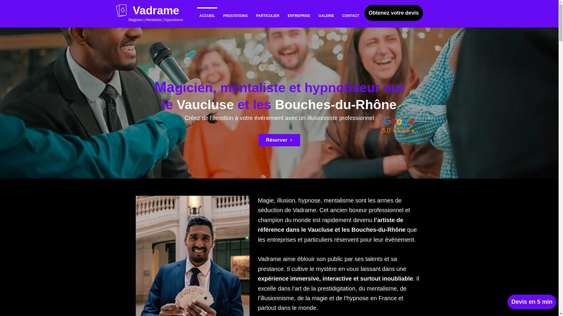 website screenshot of https://vadramemagicien.com/