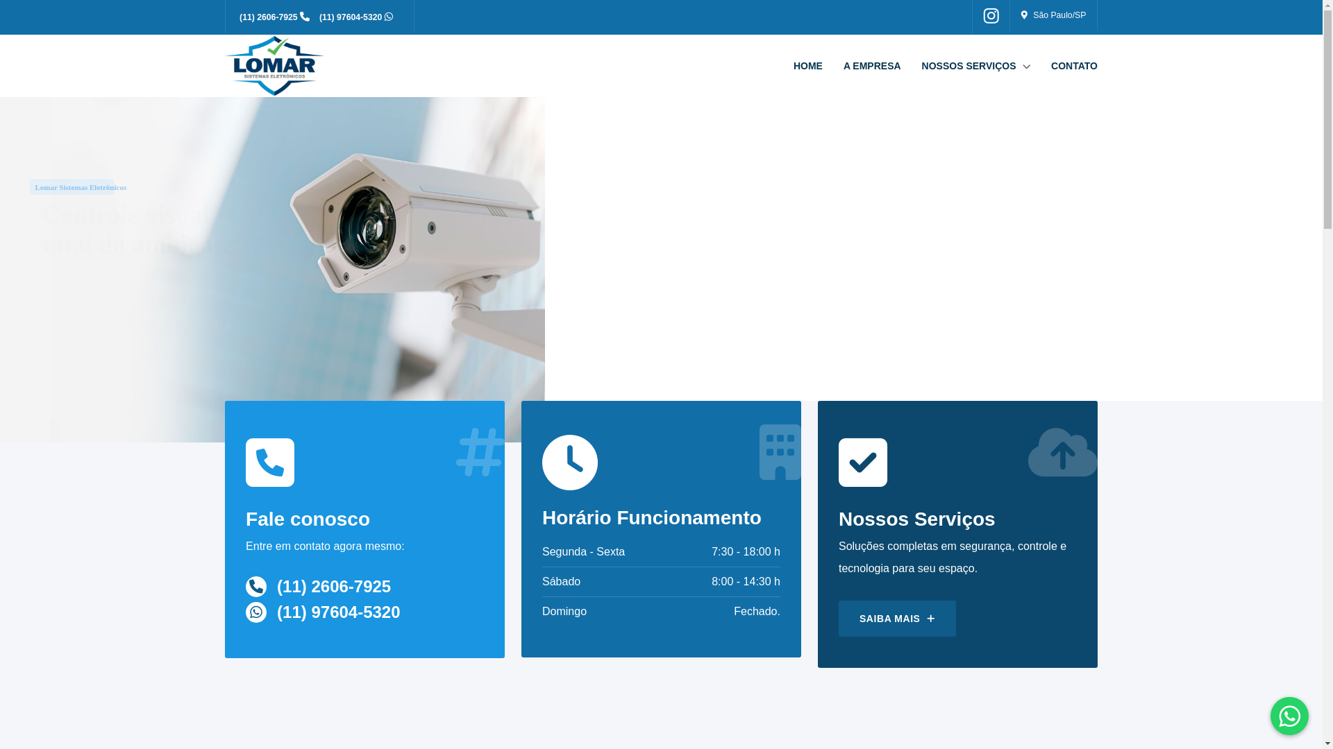 website screenshot of https://lomarsistemaseletronicos.com.br/