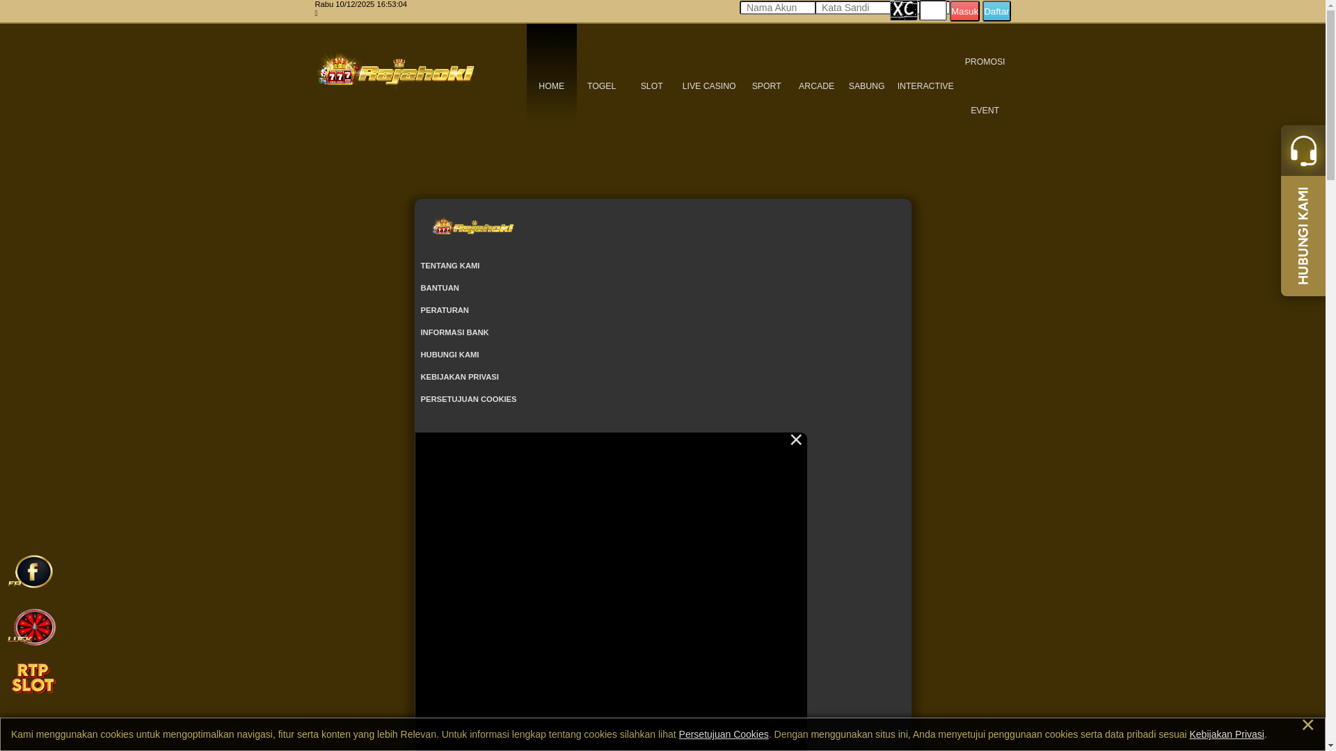 website screenshot of https://linkrajahoki.xyz/