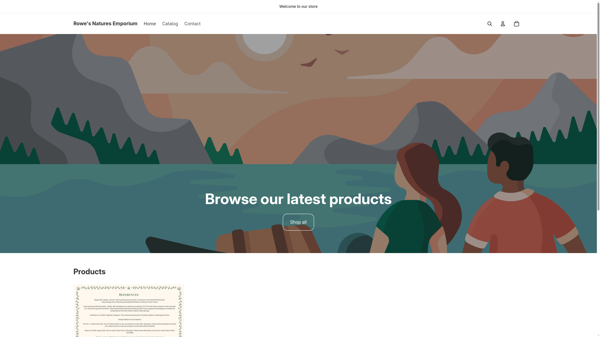 website screenshot of https://rowesnatureemporium.com/