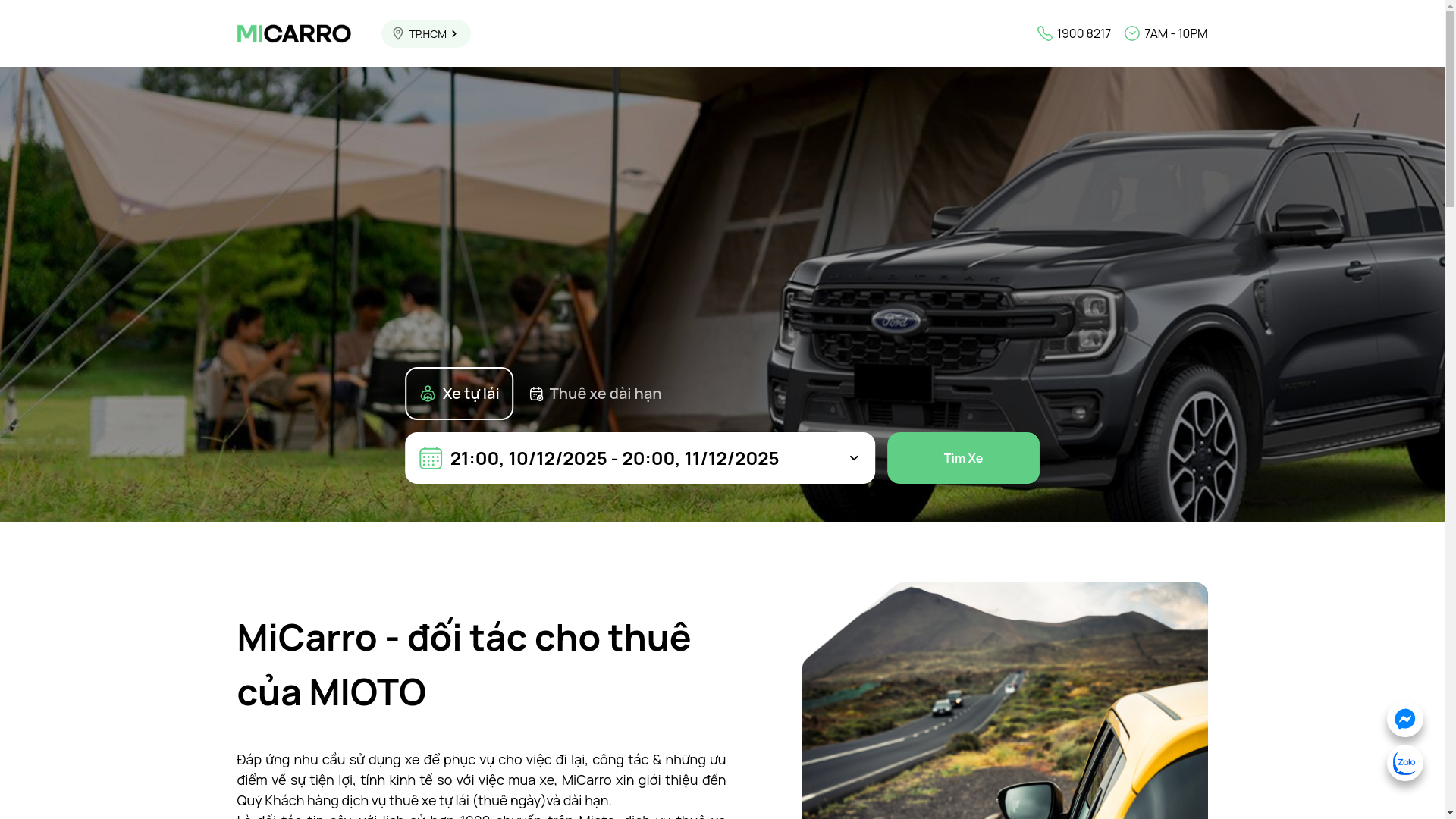 website screenshot of https://micarro.vn/