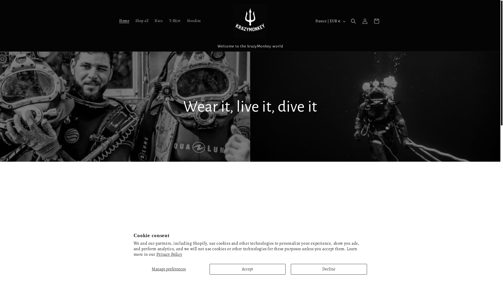 website screenshot of https://krazymonkeydivers.com/