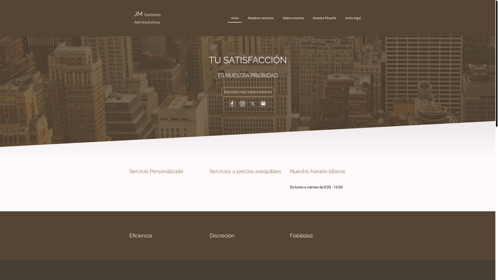 website screenshot of https://jmgestionesadministrativas.com/