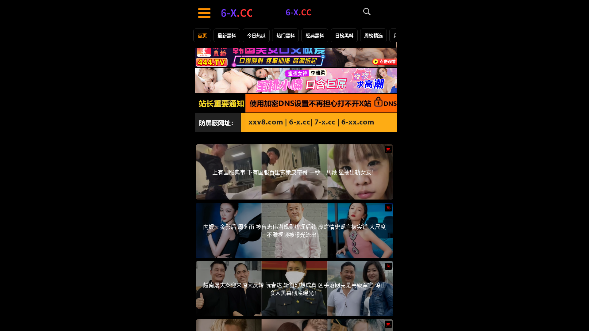 website screenshot of https://heiliao95.top/