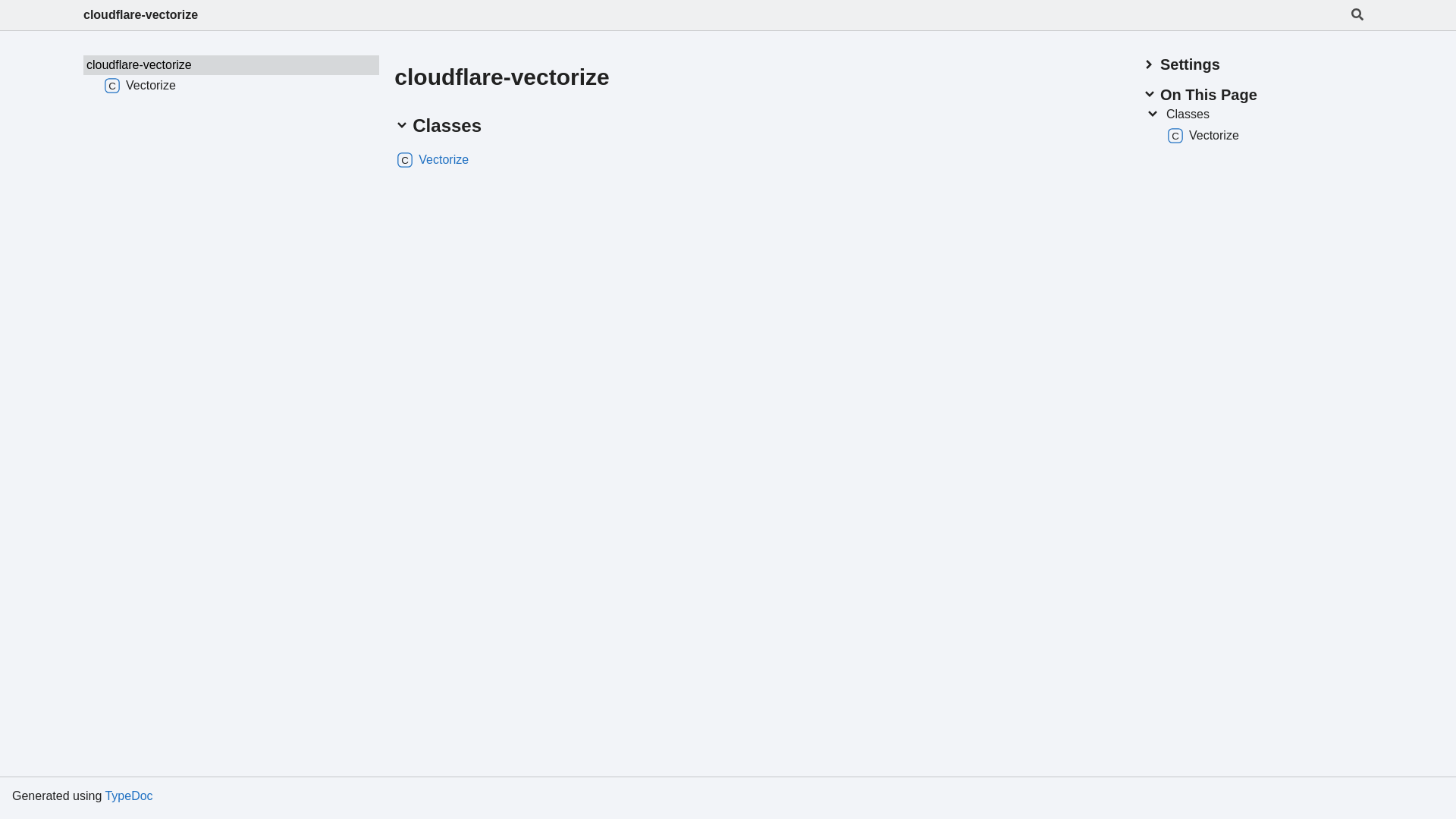website screenshot of https://cloudflare-vectorize.pages.dev/