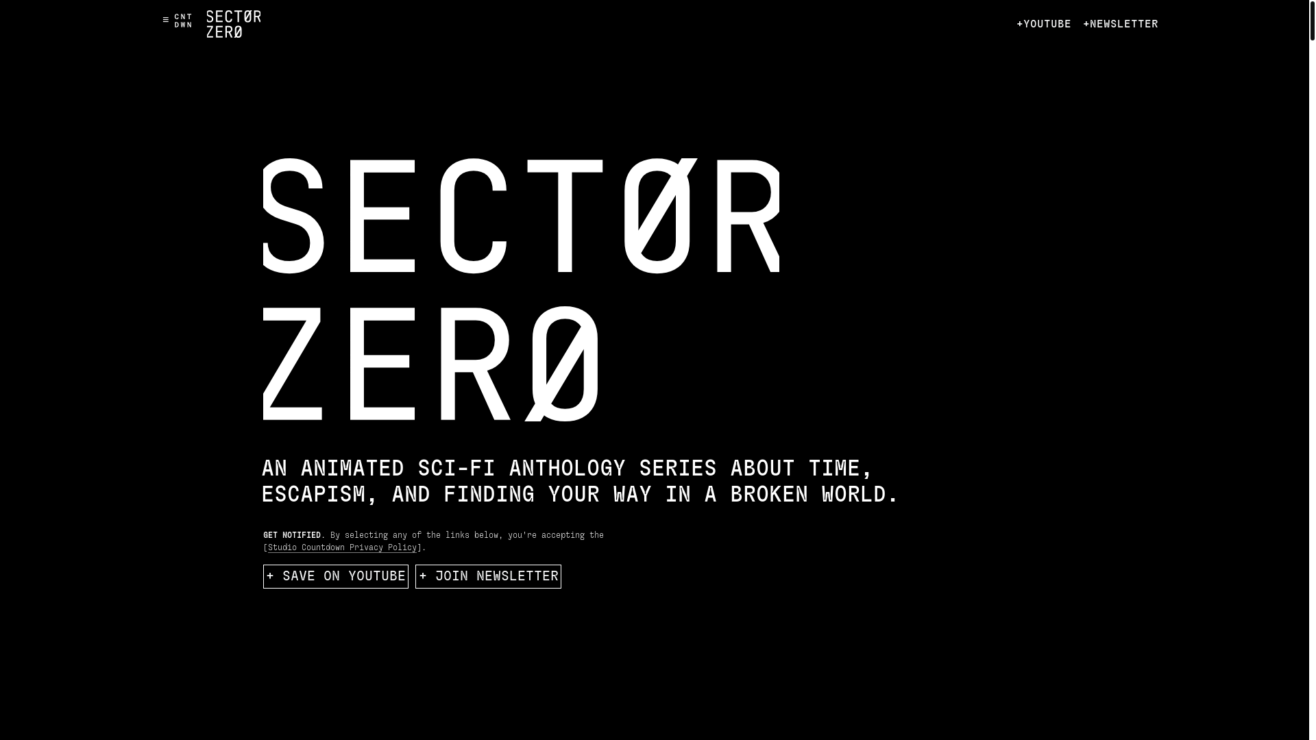website screenshot of https://sectorzero.pages.dev/