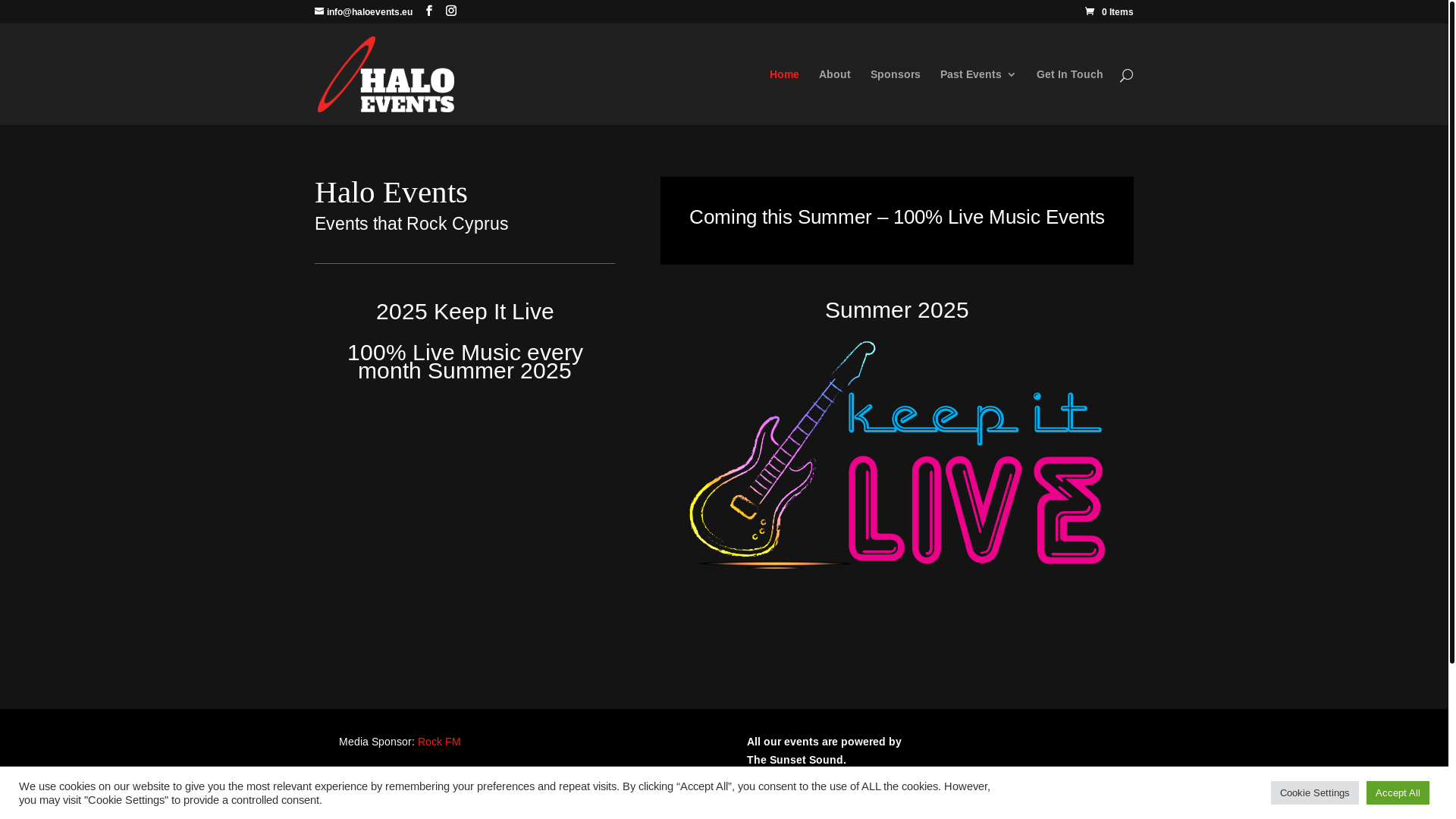 website screenshot of https://haloevents.eu/