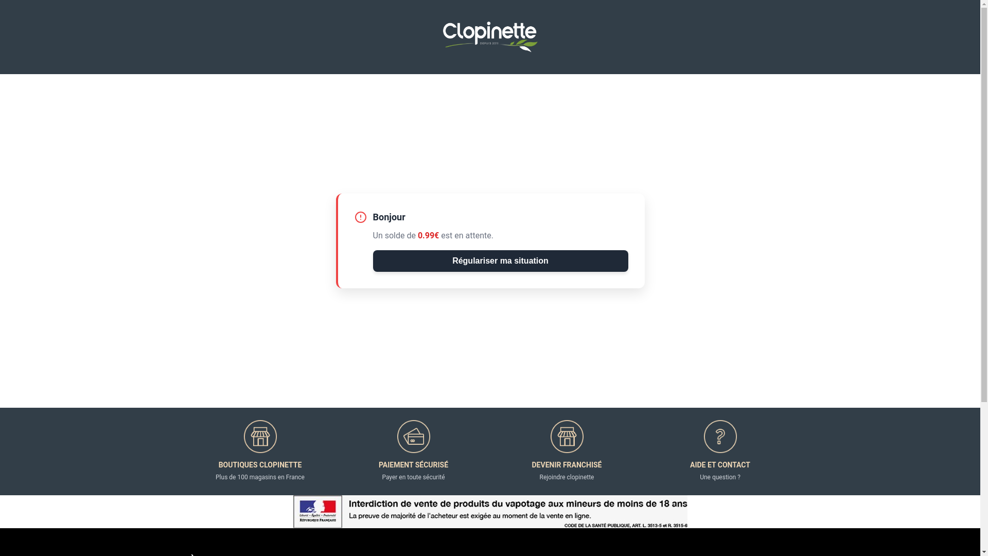 website screenshot of https://clopinette-impaye.info/