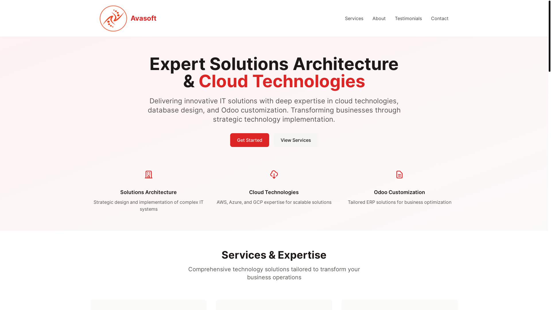 website screenshot of https://avasoft-co.pages.dev/