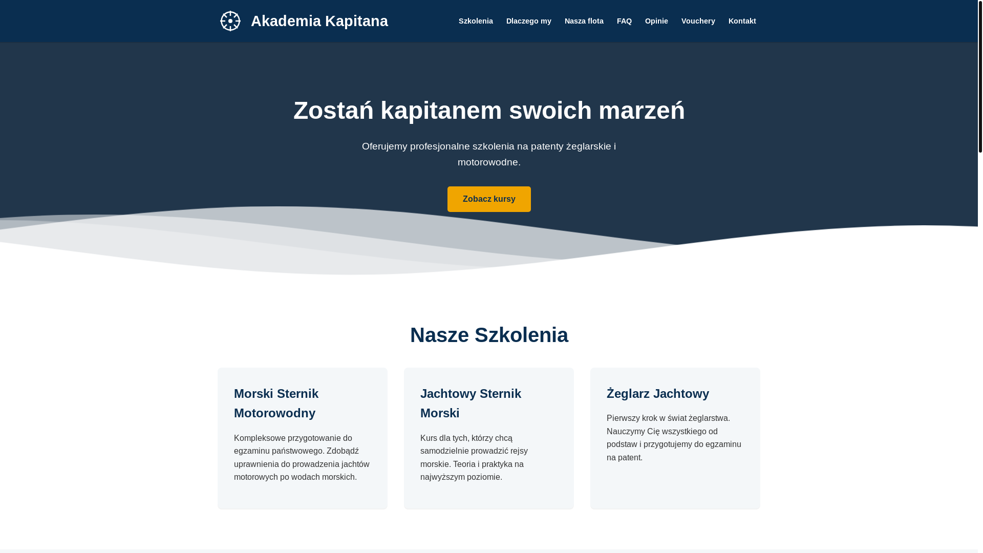 website screenshot of https://akademiakapitana.pages.dev/