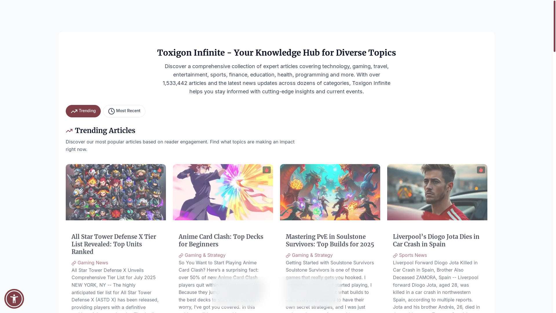 website screenshot of https://toxigon.com/