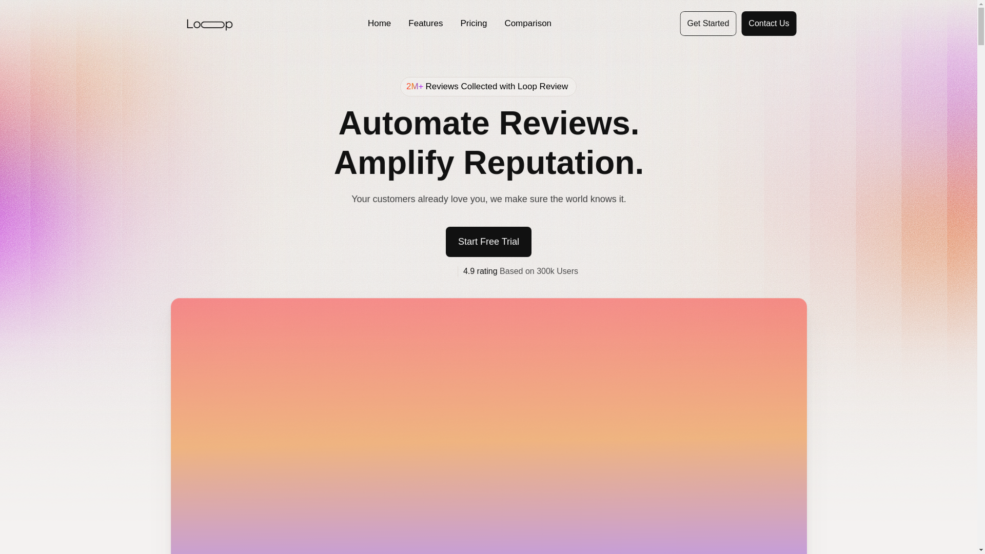 website screenshot of https://loopreview.io/