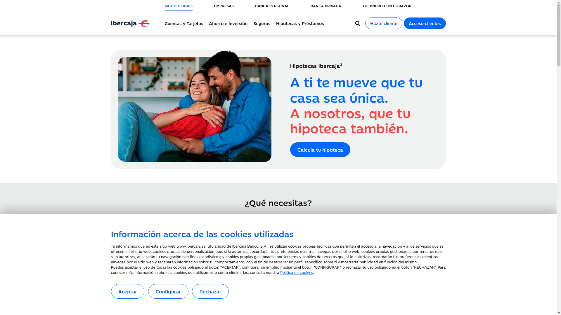 website screenshot of https://www.ibercaja.es/