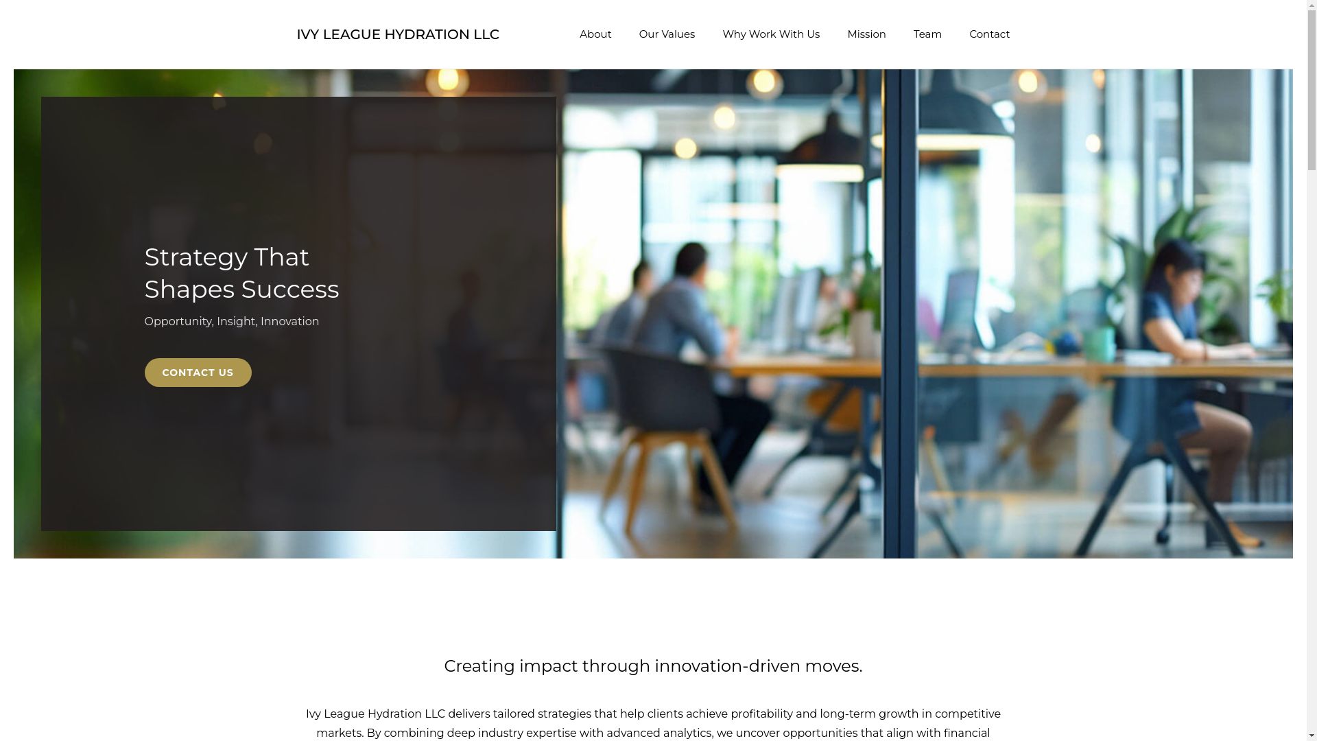 website screenshot of https://ivyleaguehydrationllc.com/