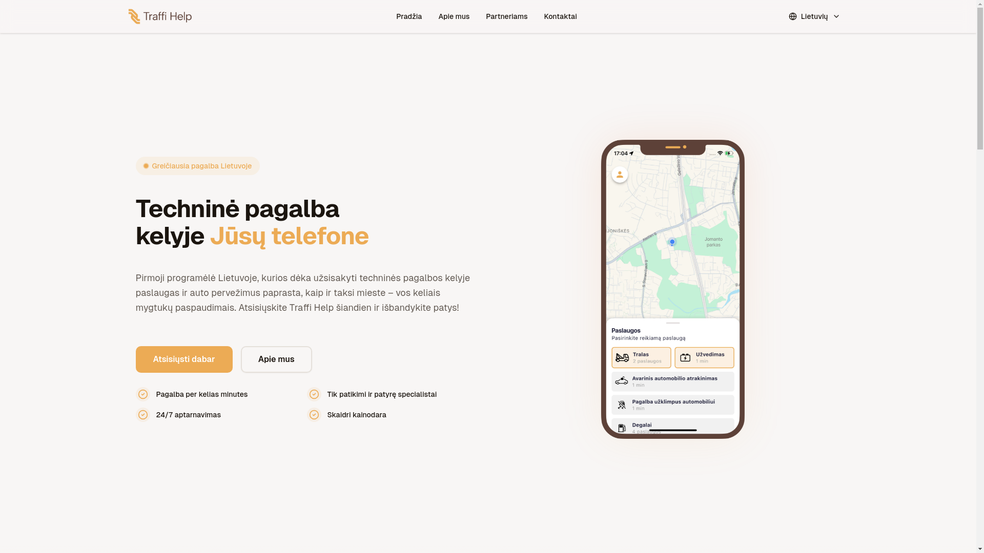 website screenshot of https://traffi-help-landing.pages.dev/
