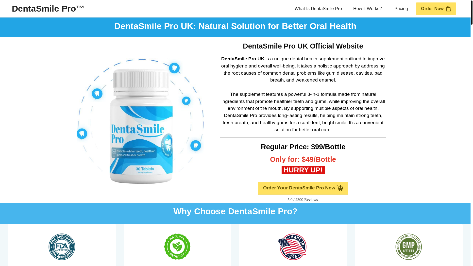 website screenshot of https://dentasmile-pro.uk/