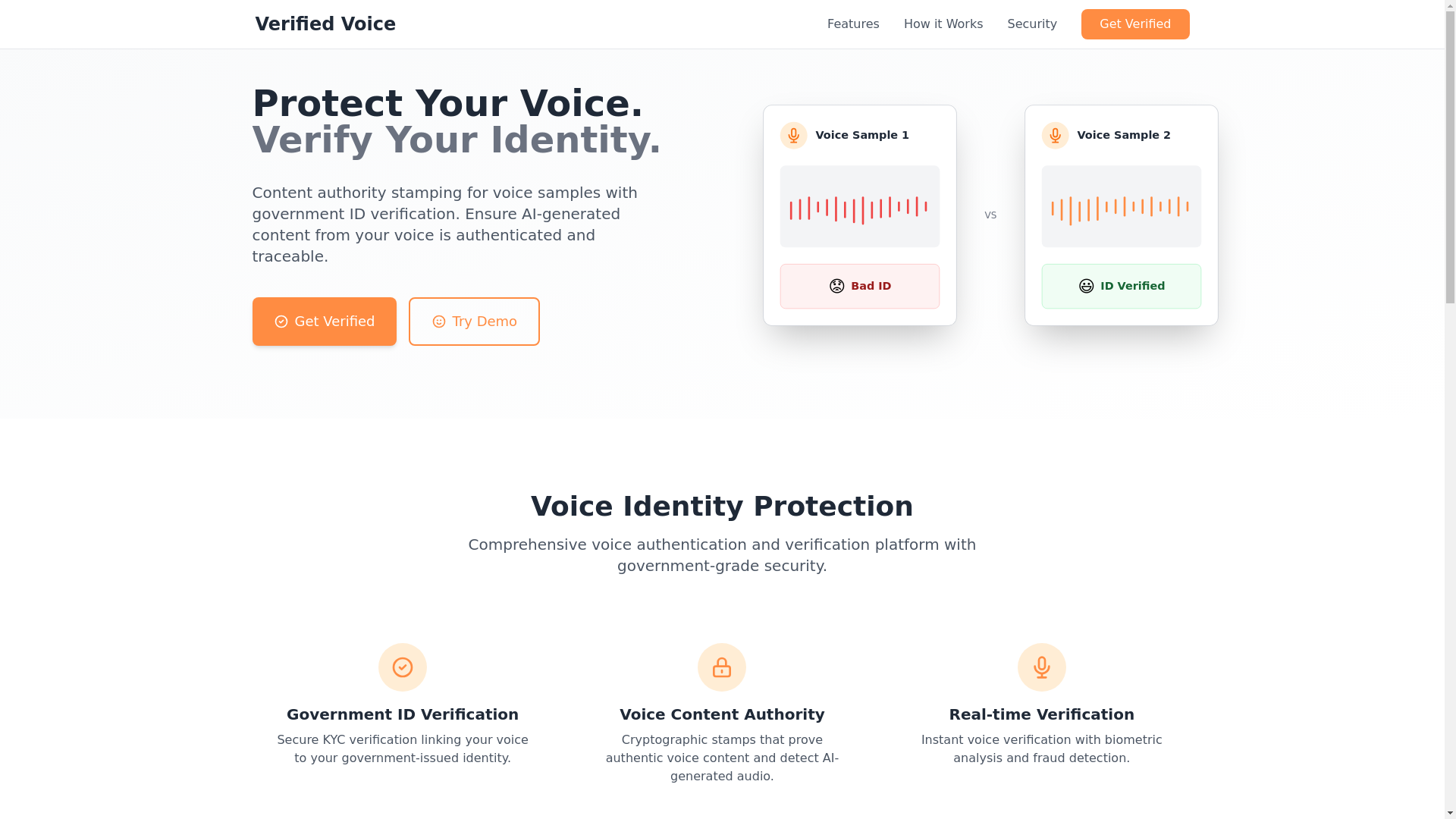 website screenshot of https://verified-voice.pages.dev/