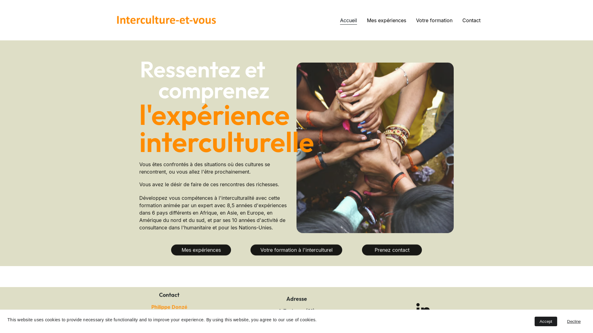 website screenshot of https://interculture-et-vous.net/