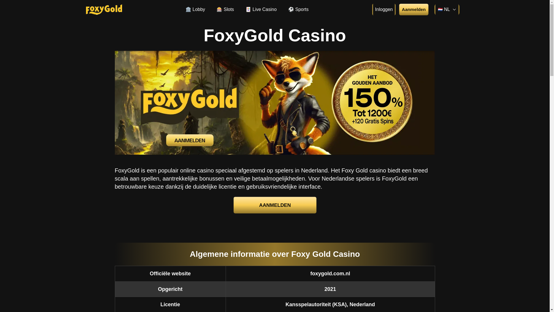 website screenshot of https://foxygold-com-nl-7724.pages.dev/
