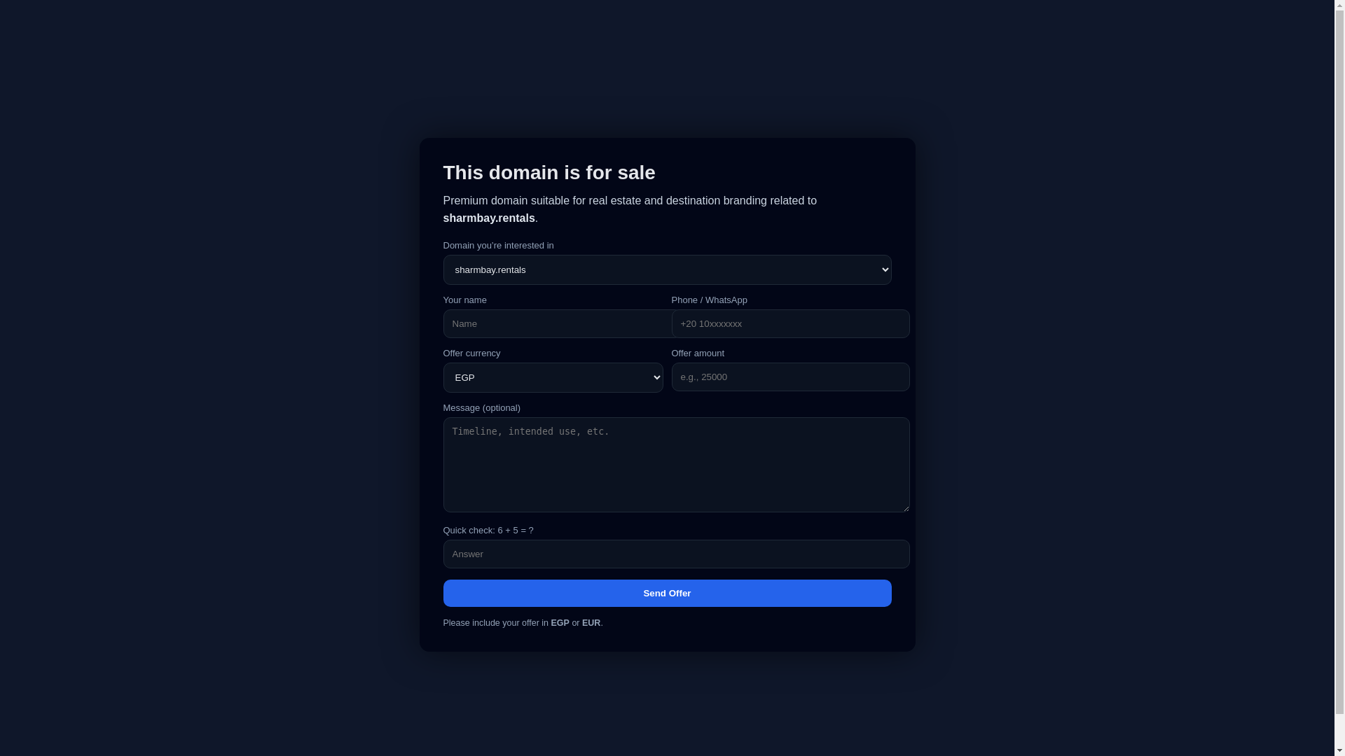 website screenshot of https://sharmbay.rentals/