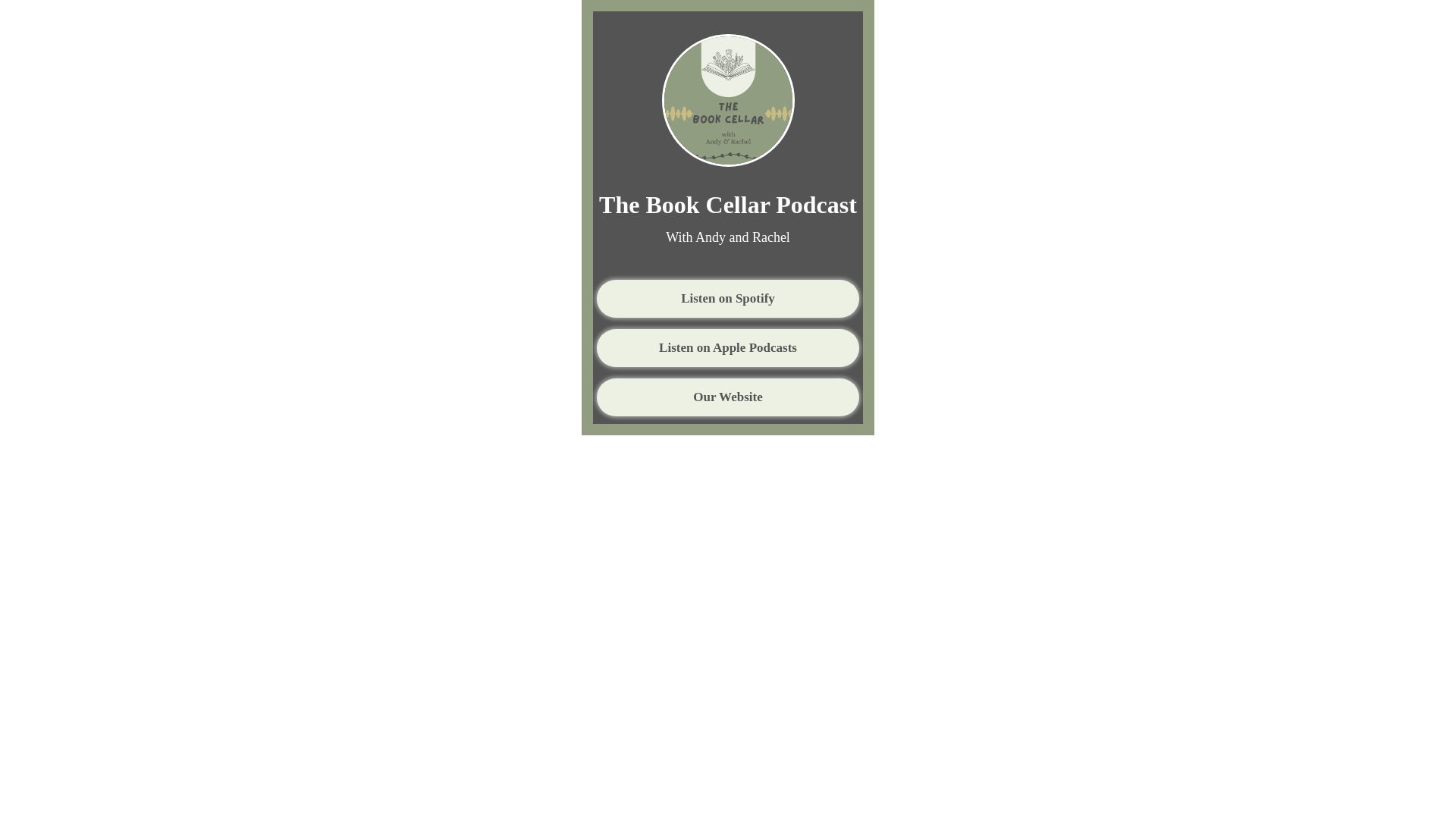 website screenshot of https://thebookcellarpodcast.com/