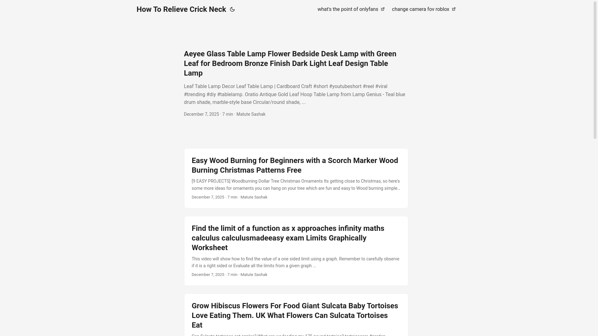 website screenshot of https://howtorelievecrickneck.pages.dev/