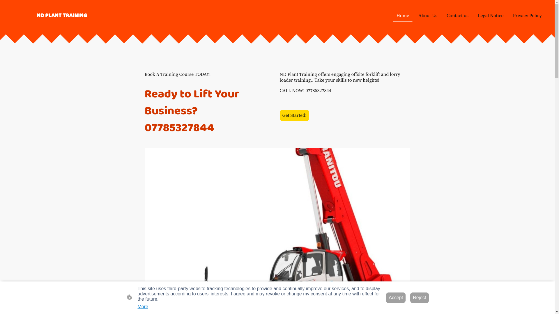 website screenshot of https://ndplanttraining.co.uk/