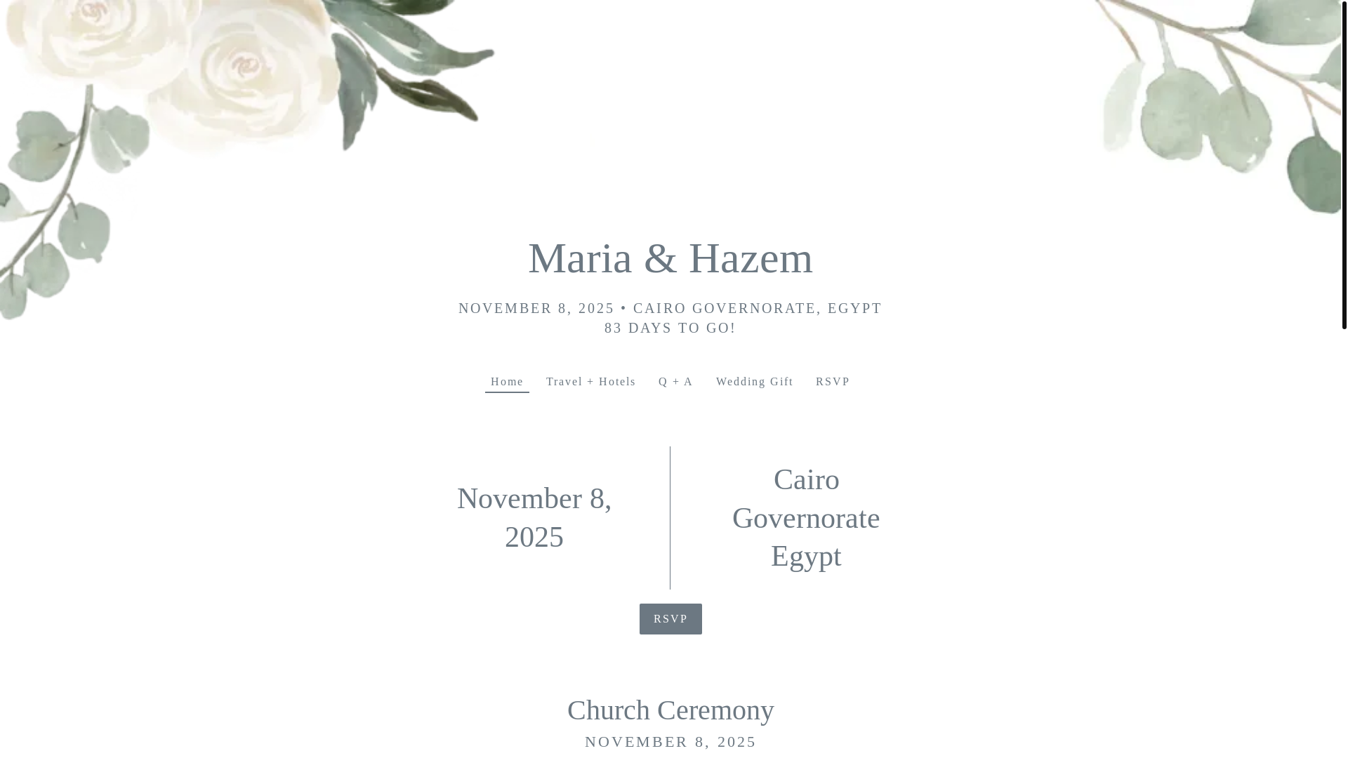 website screenshot of https://hazemandmaria.com/
